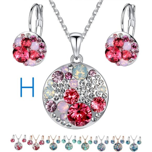 New Ocean Bubble Women's Crystal Jewelry Set Costume Fashion Pendant Nec… - Picture 8 of 12